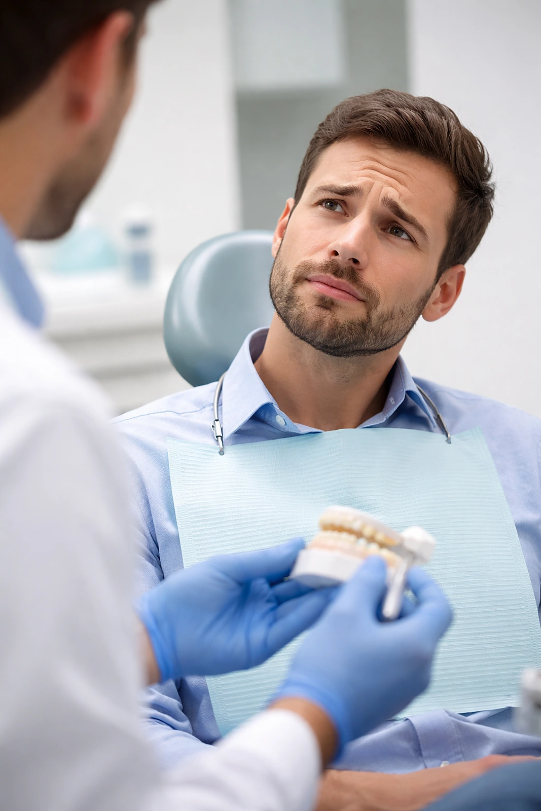 Paciente durante atendimento odontológico